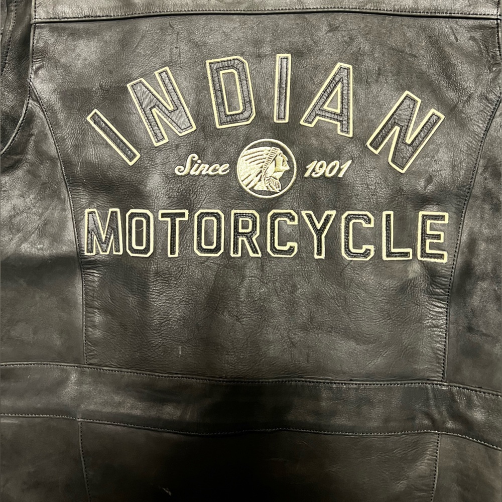 Indian Motorcycle Licensed Black Full Leather Coat Jacket Size: Women's XL - Picture 3 of 14